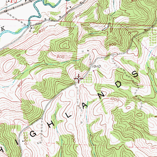 Topographic Map of Hoppers Grove Methodist Episcopal Cemetery, OH