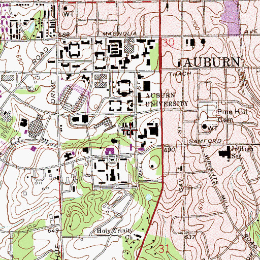Topographic Map of Corley Building, AL
