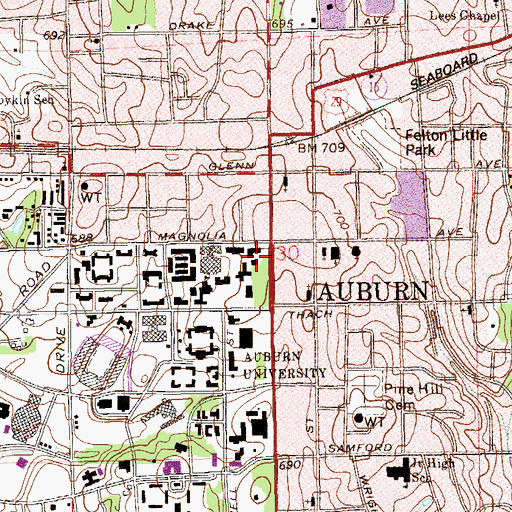 Topographic Map of Hargis Hall, AL