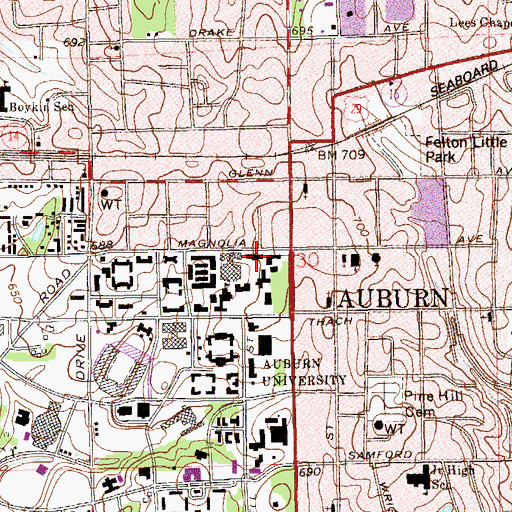 Topographic Map of Harbert Center, AL