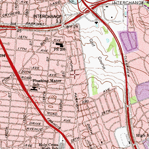 Topographic Map of Marylou's School of Dance, NY