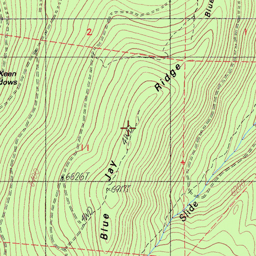 Topographic Map of Blue Jay Ridge, CA