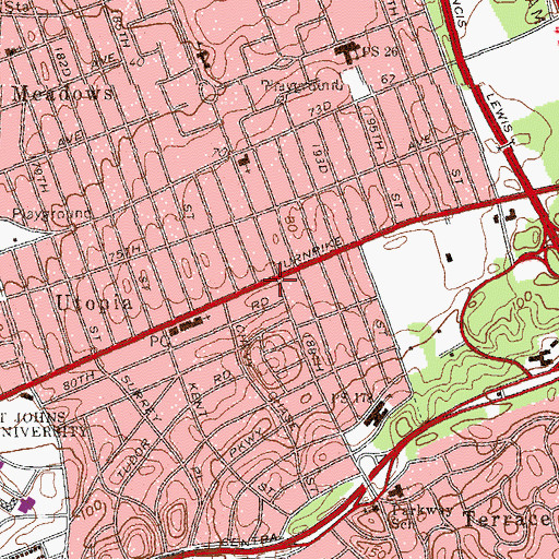 Topographic Map of Studio E School of Dance, NY