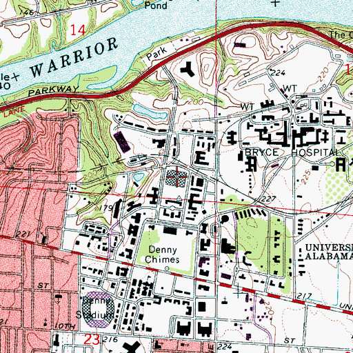 Topographic Map of Ferguson Student Center, AL