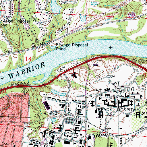 Topographic Map of Rose Towers (historical), AL