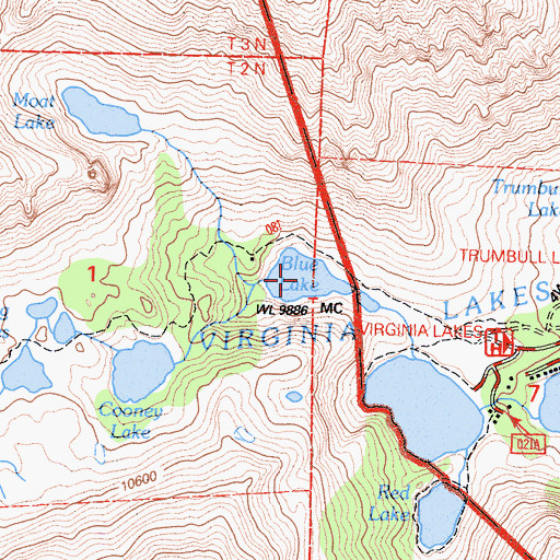 Topographic Map of Blue Lake, CA