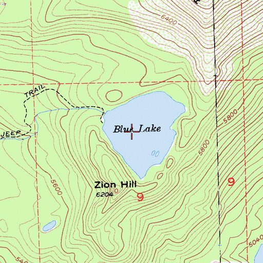 Topographic Map of Blue Lake, CA
