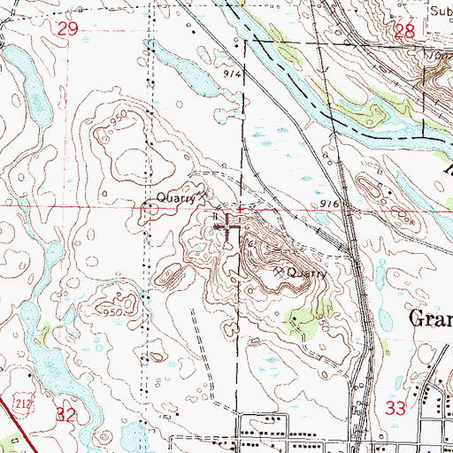 Topographic Map of Yellow Medicine Quarry, MN