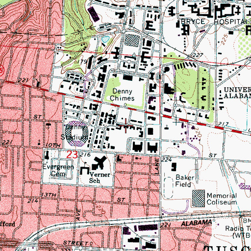 Topographic Map of Boyd Hall, AL