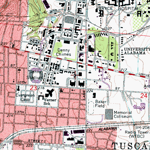 Topographic Map of Osband Hall, AL