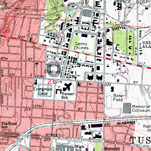 Topographic Map of Barnwell Hall, AL