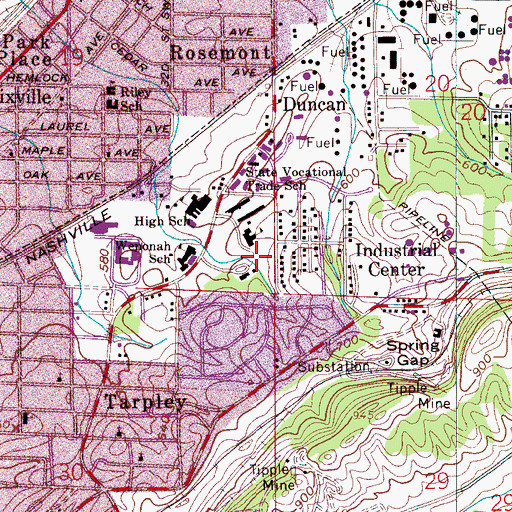Topographic Map of Ethel H Hall Health Professions Building, AL