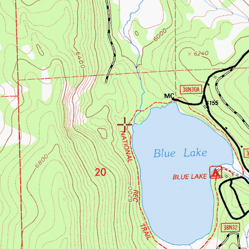 Topographic Map of Blue Lake, CA
