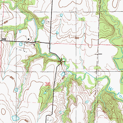 Topographic Map of Clark Cemetery, MO