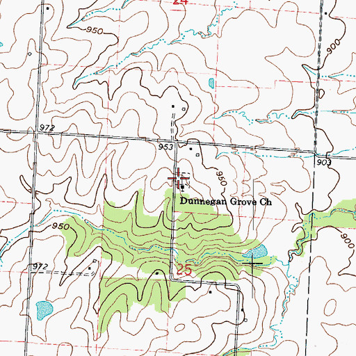 Topographic Map of Dunnegan Grove Cemetery, MO