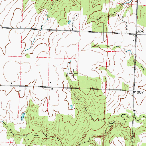 Topographic Map of McMullin Cemetery, MO