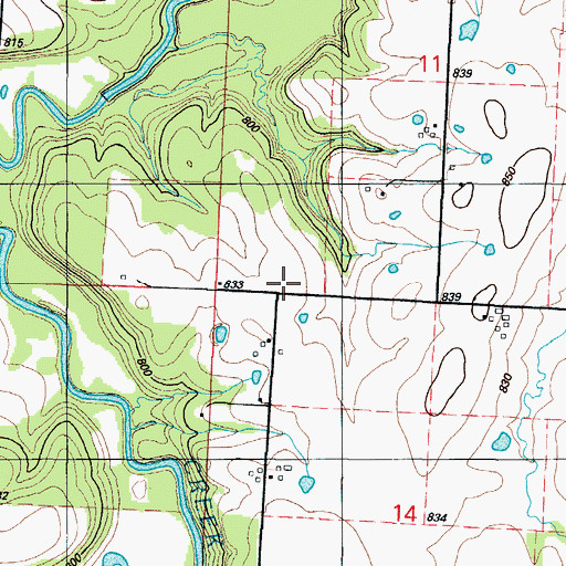 Topographic Map of Warkins Cemetery, MO