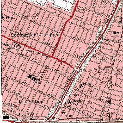 Topographic Map of Edge School of the Arts, NY