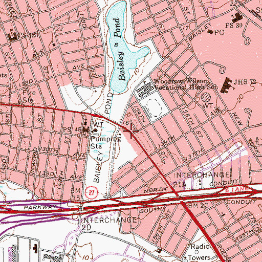 Topographic Map of Footprints Dance Theater, NY