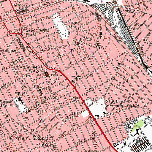 Topographic Map of Saint Benedict School of Dance, NY