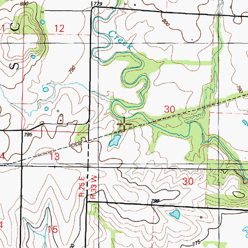 Topographic Map of Coleman Cemetery, MO