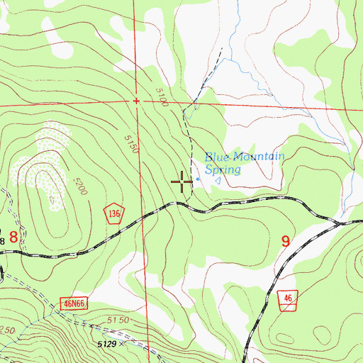 Topographic Map of Blue Mountain Spring, CA
