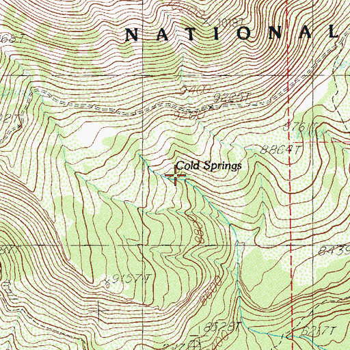 Topographic Map of Cold Springs, UT