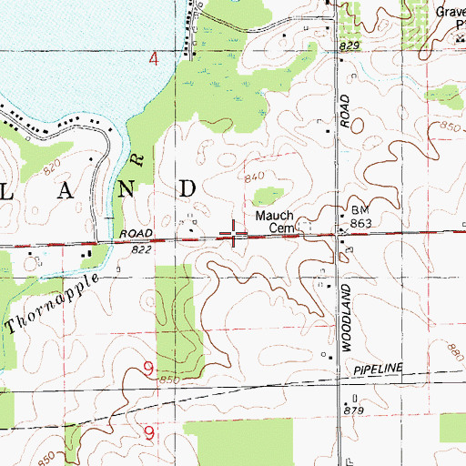 Topographic Map of Lakewood Middle School, MI