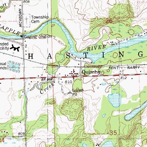 Topographic Map of Quimby Station (historical), MI