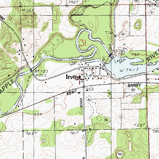 Topographic Map of Irving Station (historical), MI