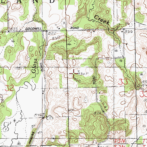 Topographic Map of Otis Sanctuary, MI