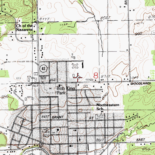 Topographic Map of First Baptist Church of Hastings, MI