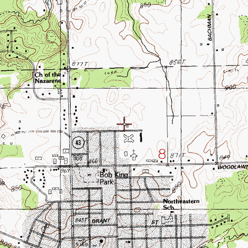 Topographic Map of Grace Lutheran Church, MI