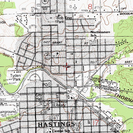 Topographic Map of Church of Christ, MI