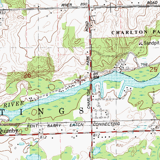 Topographic Map of Rivergate Family Campground, MI