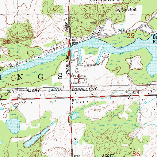 Topographic Map of Barry's Resort and Mobile Home Park, MI
