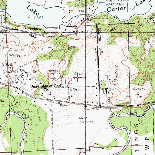 Topographic Map of Riverbend Golf Course, MI