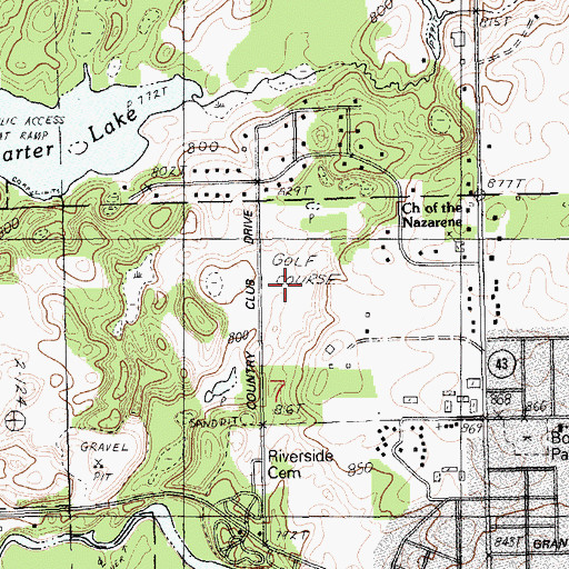 Topographic Map of Hastings Country Club, MI