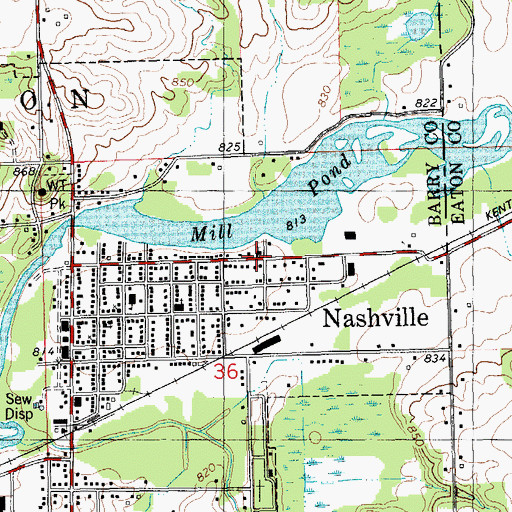 Topographic Map of Assembly of God Church, MI