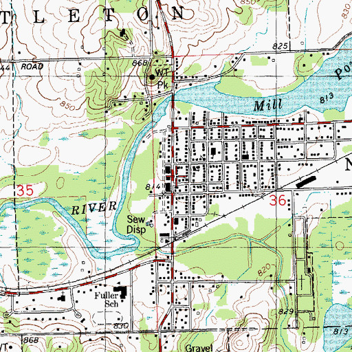 Topographic Map of Nashville Police Department, MI