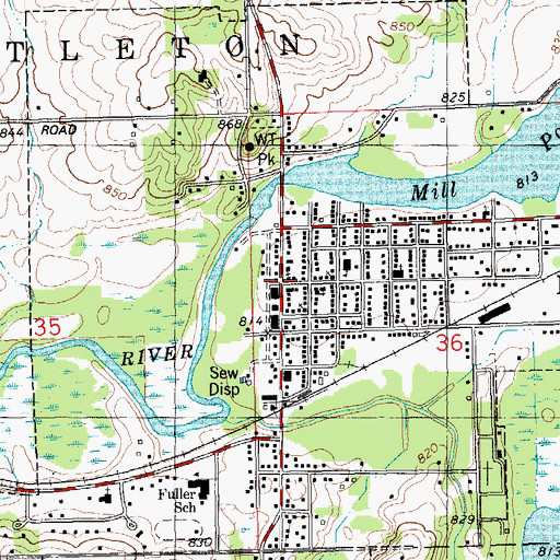 Topographic Map of Nashville Post Office, MI