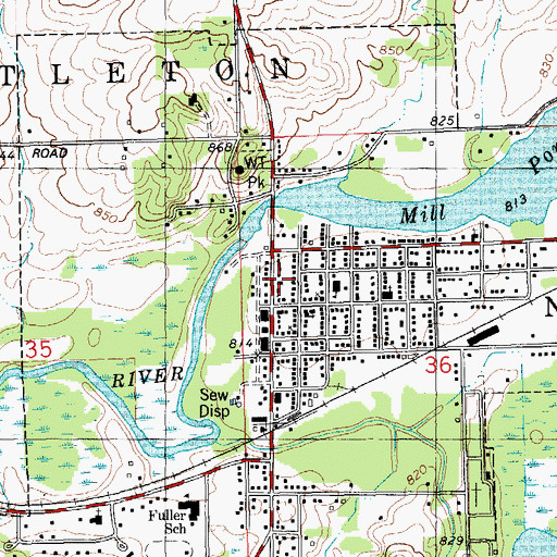 Topographic Map of Castleto - Maple Grove - Nashville Fire Department, MI