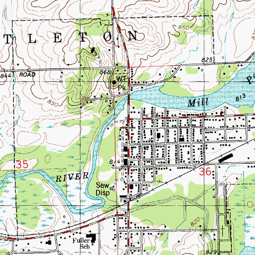 Topographic Map of Putnam Public Library, MI