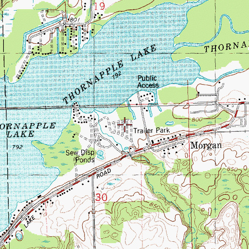 Topographic Map of Thornapple Lake Estates Mobile Home Park, MI