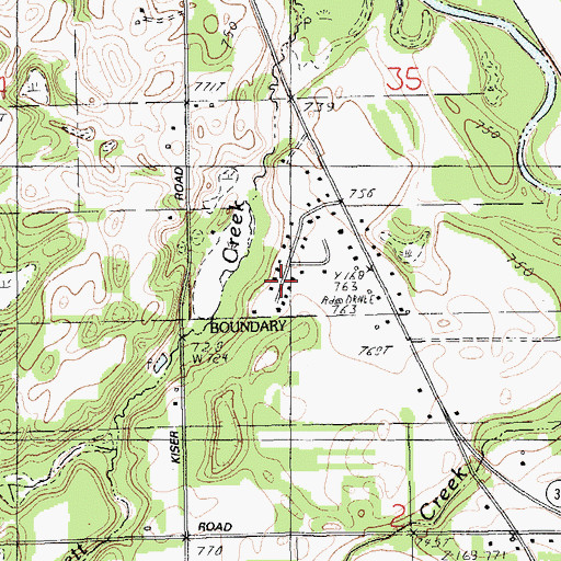 Topographic Map of Cornerstone Wesleyan Church, MI