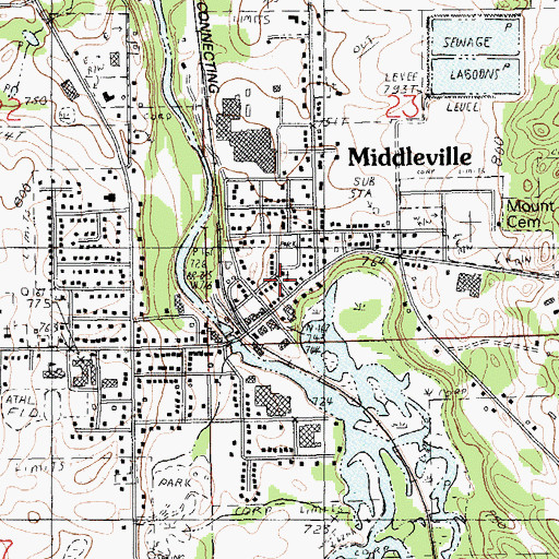 Topographic Map of United Methodist Church, MI