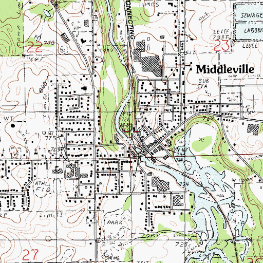 Topographic Map of Middleville Station (historical), MI