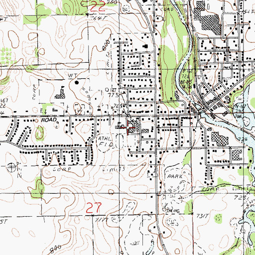 Topographic Map of McFall Elementary School, MI