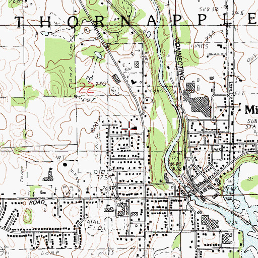 Topographic Map of Cherry Valley Family Physicians, MI