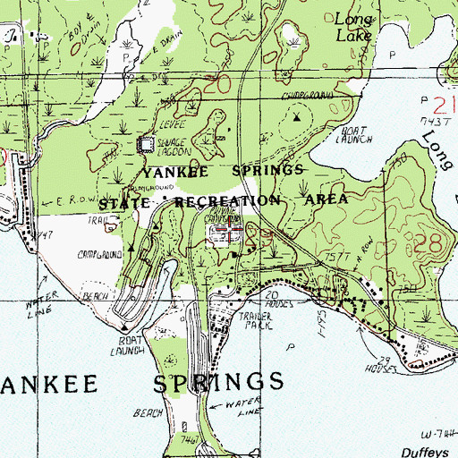 Topographic Map of Parkside Park Campground, MI